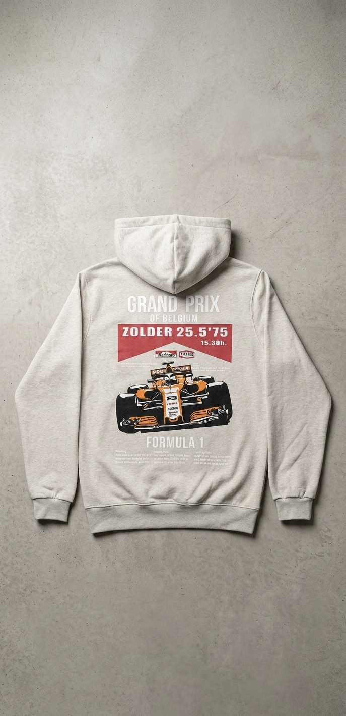 "GRAND PRIX" Pullover Hoodie – Grey (XXL)