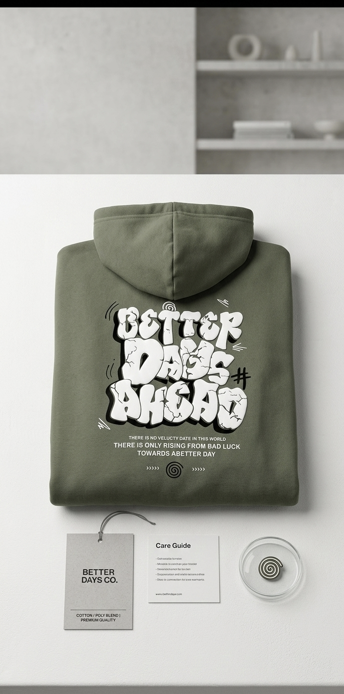 "Better Day" Premium Pullover Hoodie – Sage Green (XXL)