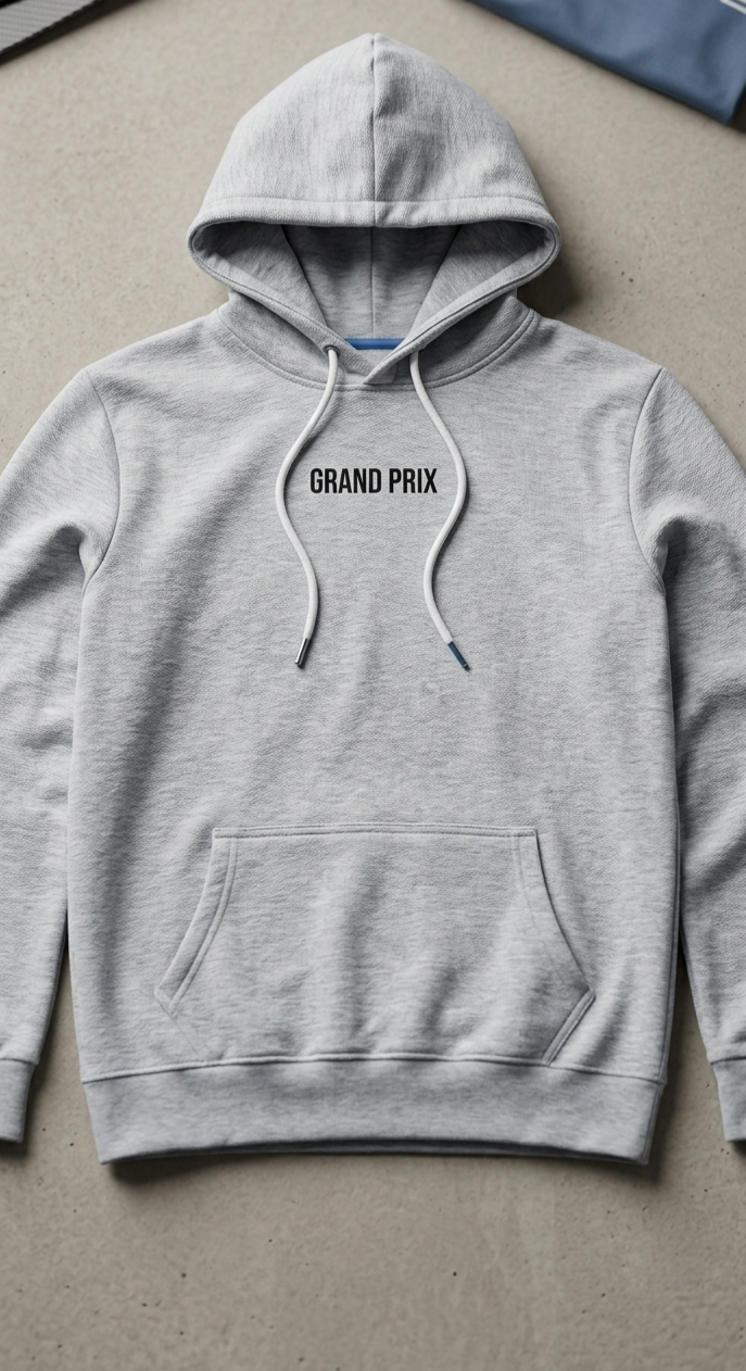 "GRAND PRIX" Pullover Hoodie – Grey (XXL)