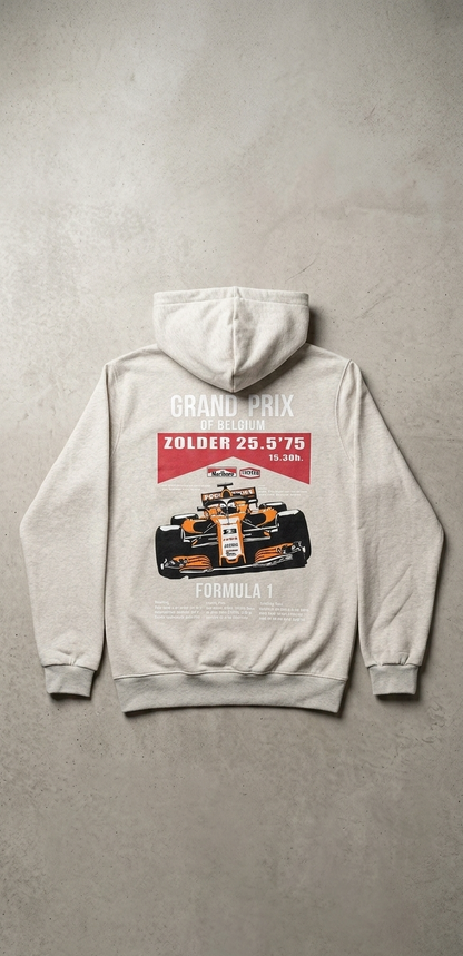 "GRAND PRIX" Pullover Hoodie – Grey (XXL)
